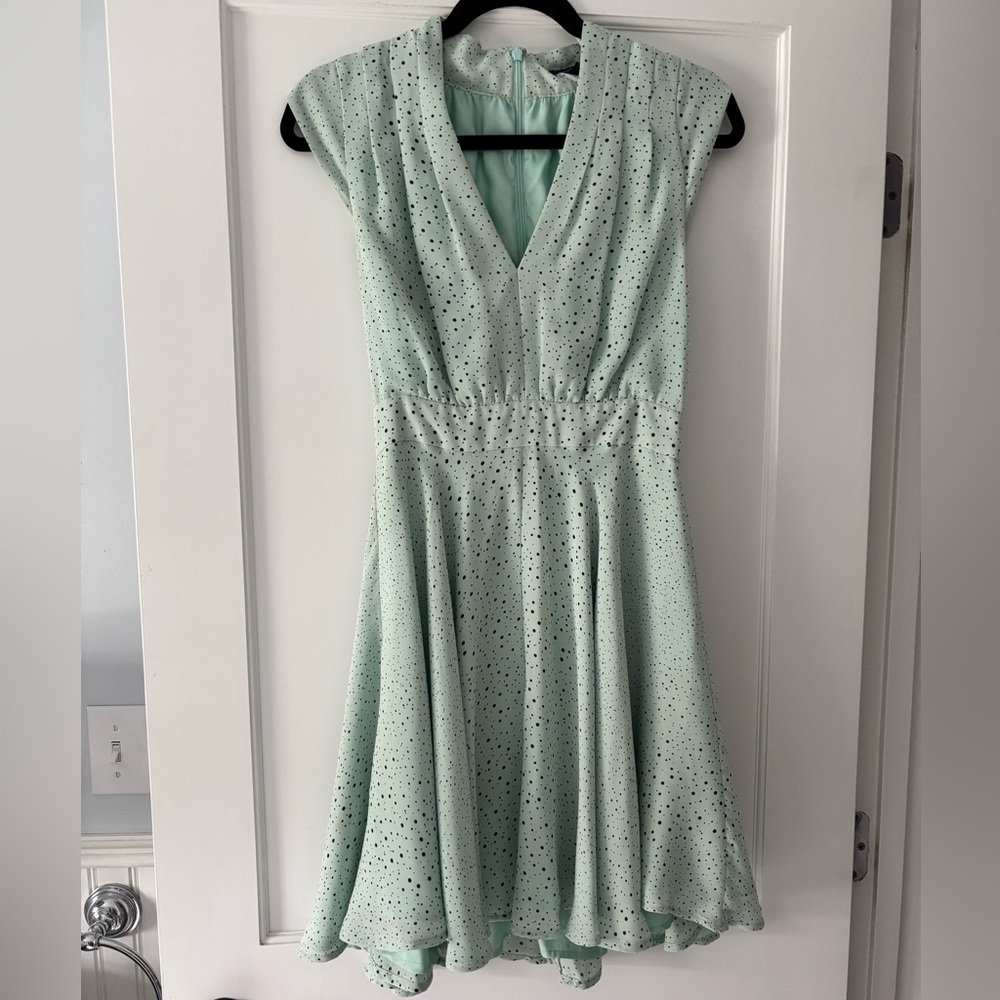 Mint Green Black Polka Dot French Connection Dress Size 4
